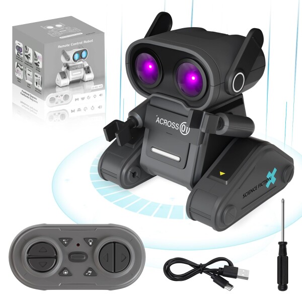 電動ロボット おもちゃ ラジコンロボット 2.4GHz 360°回転 LEDライト 音楽 デモ 多機能ロボット USB充電式 スマートロボット 入園祝い
