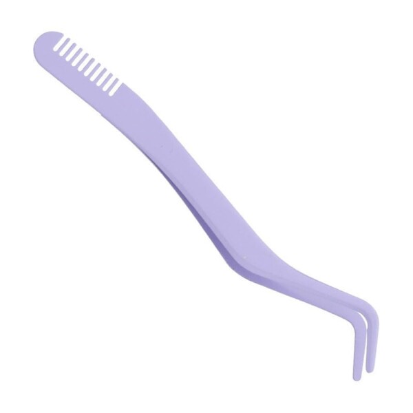 まつ毛 ピンセット、束感 まつ毛 ピンセット、櫛付きステンレス鋼まつげピンセット、まつげアプリケーター (すみれいろ)