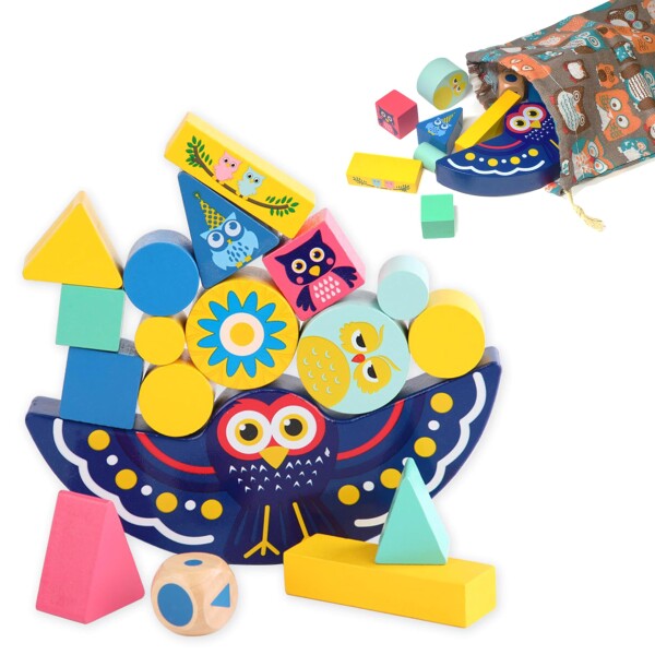 Shinse 積み木 バランスゲーム 木のおもちゃ モンテソッリー 知育玩具 集中力 指先訓練 形状認識 創造力 1 2 3 4 5 6歳 男の子 女の子 収